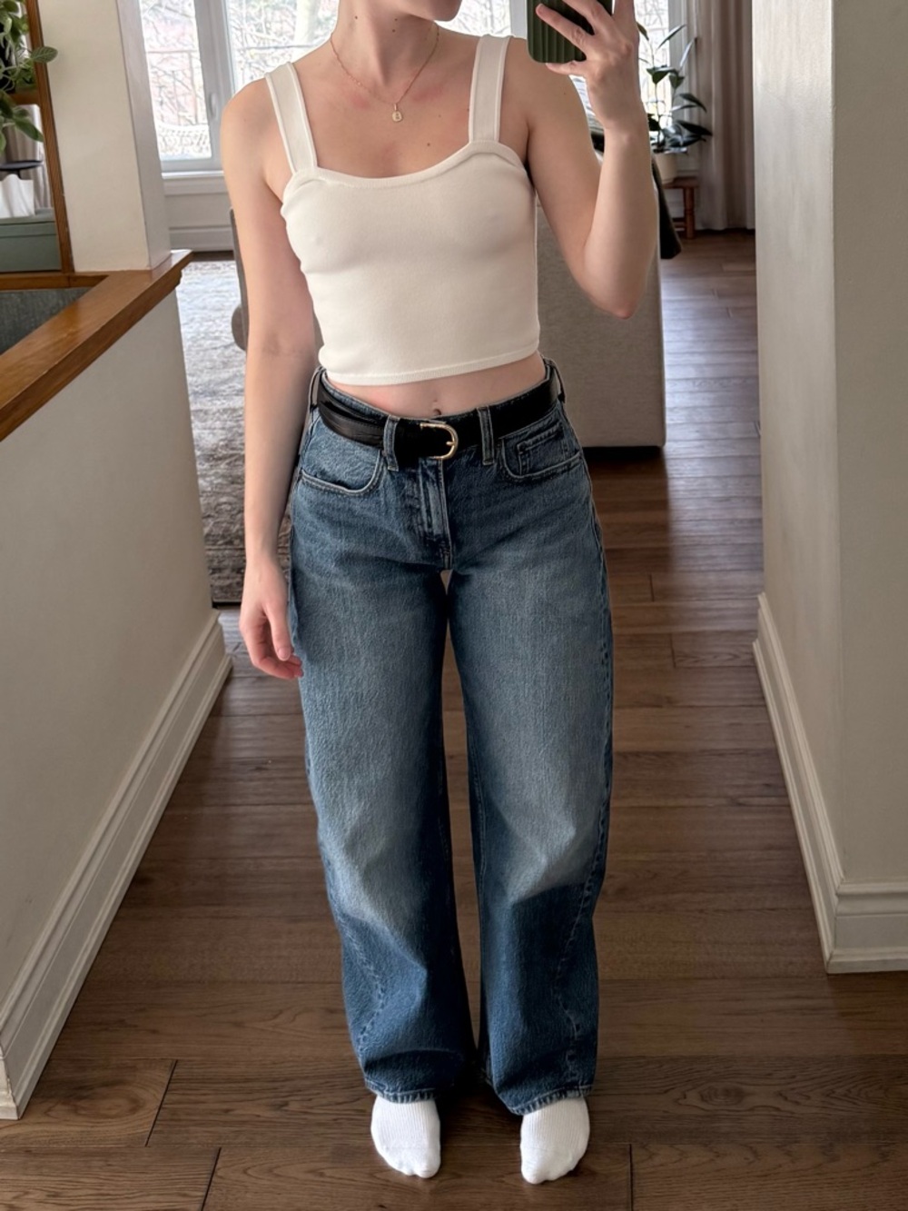 White cropped tank